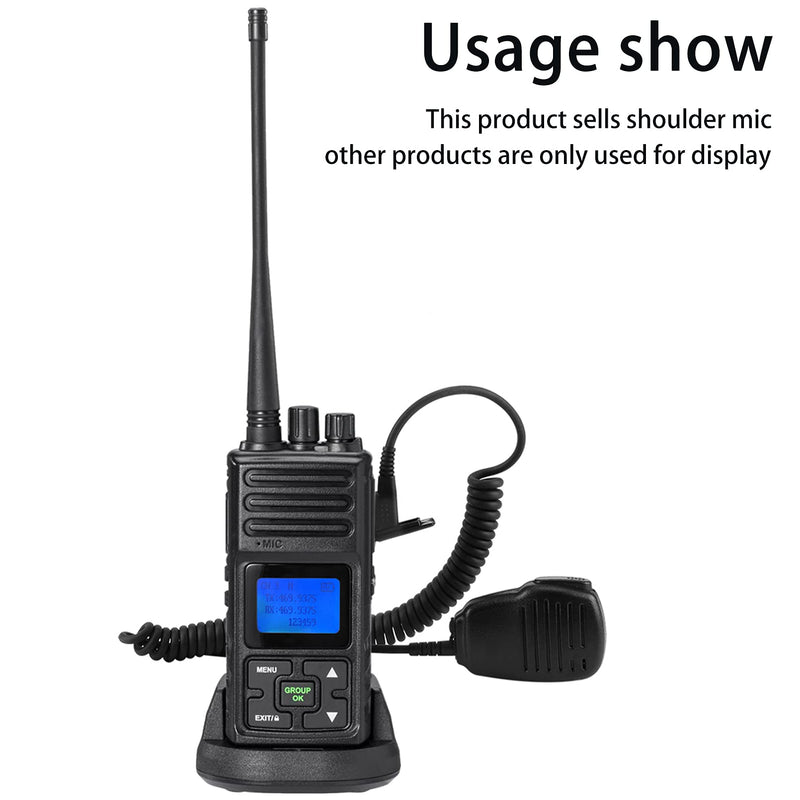 [Australia - AusPower] - Samcom Shoulder Mic of Walkie Talkies, Long Range Two Way Radio Speaker, Handheld Microphone for Most 2 Way Radio, 2 Pin Radio Mic with PTT (2 Pack) 