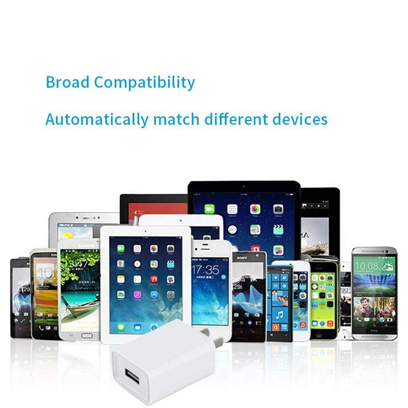 [Australia - AusPower] - USB Wall Charger FOBSUNLAND. USB Wall Plug 5V 2.1A AC Power Adapter Compatible with iPhone,Pad,Samsung,Tablet,Kindle and More (White 2pack) 