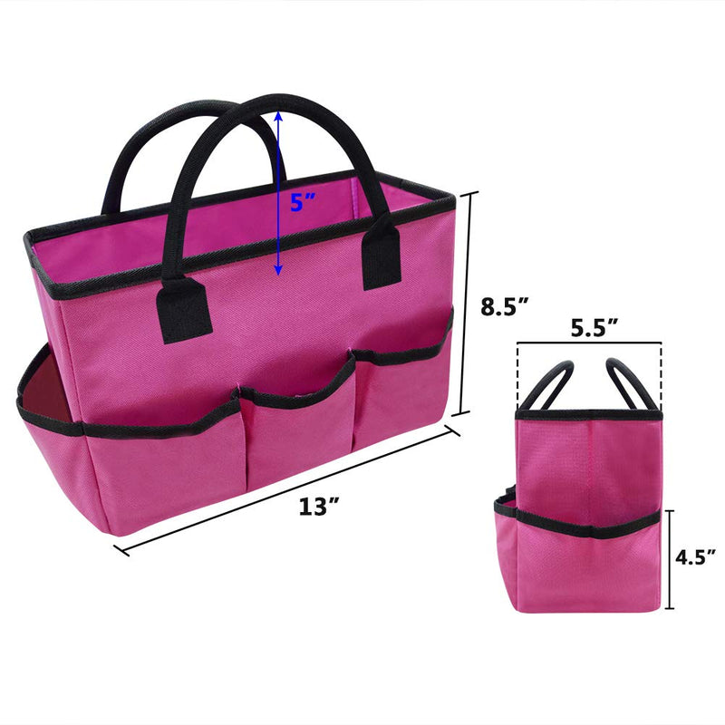 [Australia - AusPower] - Godery Desktop File Folder Tote and Stock Organize, Fundamentals Art Organizer Storage Craft Tote Bag for Office Desk Organize, Make-up Storage Tote with Handles for Travel or Daily Use, Black Edge Pink 