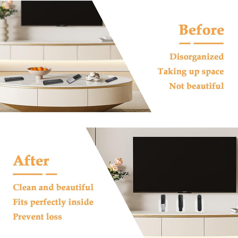 [Australia - AusPower] - MARRTEUM 2 Pcs Remote Control Holder Rack, Wall Mounted Media Storage Box Case Organizer with Screws for Air Conditioner and TV Remote Controller (White) White 