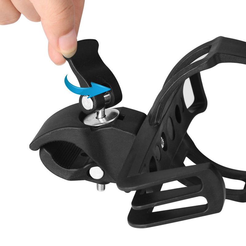 [Australia - AusPower] - Accmor Bike Water Bottle Holder No Screws, Universal Bike Cup Holder, 360 Degree Rotating Bike Water Bottle Cage, Water Bottle Holder for Bike Stroller Walker, 2 Pack Black 