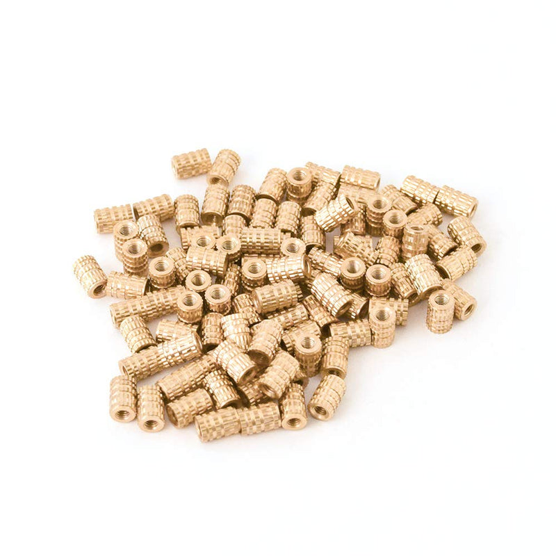 [Australia - AusPower] - [ J&J Products ] M3 Brass Insert, 8 mm (Length), Female Thread, Press Fit/Injection Mold Type, 100 pcs 