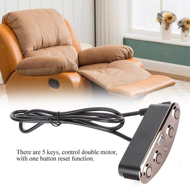 [Australia - AusPower] - Mumusuki Power Recliner Switch, Charging Controller Remotes Port Electric Recliner Chair Sofa Replacement Button Lift Chair Hand Control USB Sofa Charger USB Charging Handle with 5-Button 