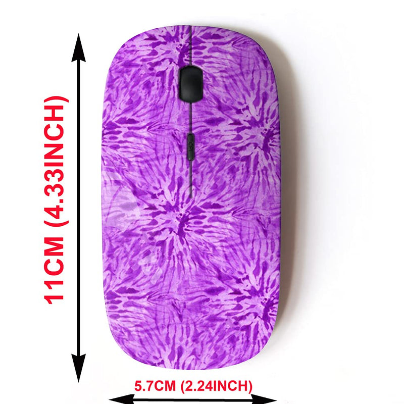 [Australia - AusPower] - 2.4G Wireless Mouse with Cute Pattern Design for All Laptops and Desktops with Nano Receiver - Tiedye Purple Color 