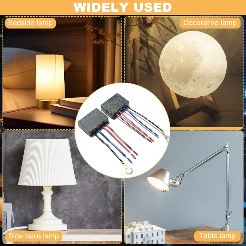 [Australia - AusPower] - 2 Pack Touch Dimmer Switch 3 Way Touch Sensor dimmer,Touch lamp Repair kit Control Module,Touch Lamp Replacement Kit Fit Dimmable LED, Incandescent, Halogen Bulbs 