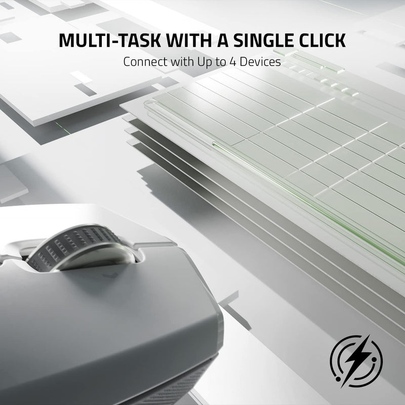 [Australia - AusPower] - Razer Pro Click Mini Portable Wireless Mouse: Silent, Tactile, Mouse Clicks - Sleek & Compact Design - HyperScroll Technology - Productivity Dongle - Connect up to 4 Devices - 7 Programmable Buttons White 
