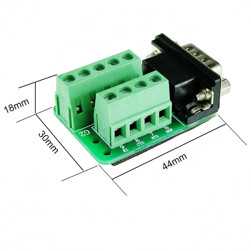 [Australia - AusPower] - Avanexpress DB9 Male Connector Breakout Board RS232 Serial to DSUB Terminal Block Connector Signal Module 3 Pack 
