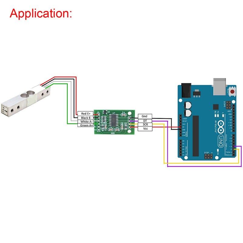 [Australia - AusPower] - MakerHawk Digital Load Cell Weight Sensor HX711 AD Converter Breakout Module 5KG Portable Electronic Kitchen Scale for Arduino Scale 