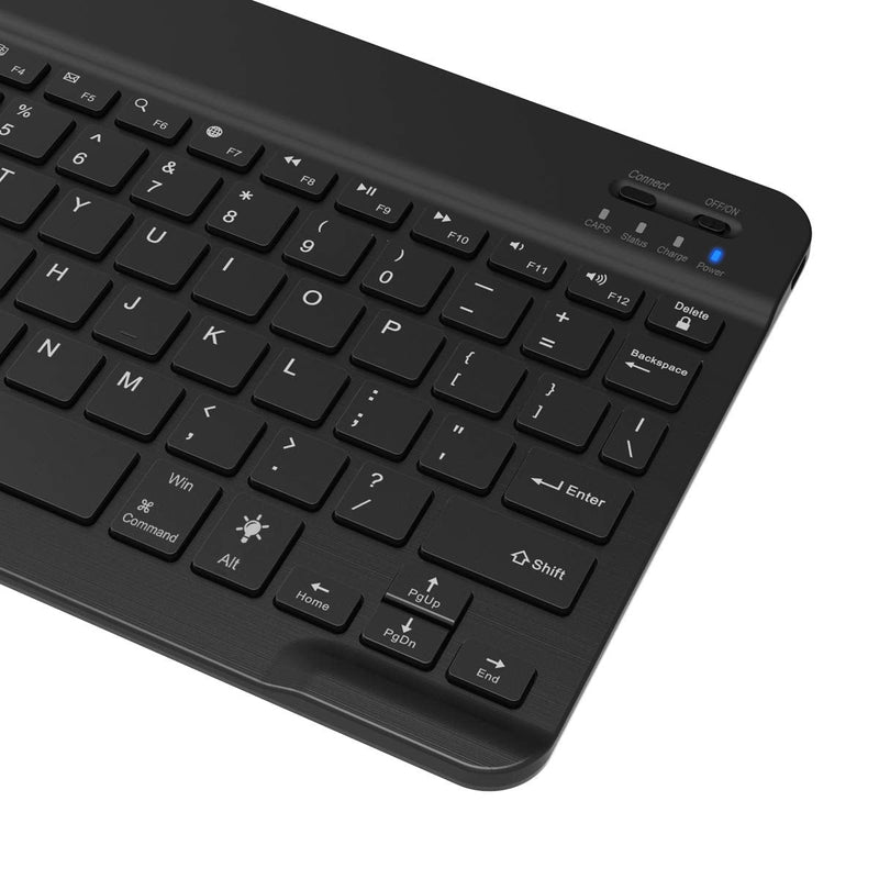 [Australia - AusPower] - Arteck HB030B Universal Slim Portable Wireless Bluetooth 3.0 7-Colors Backlit Keyboard with Built in Rechargeable Battery, Black 
