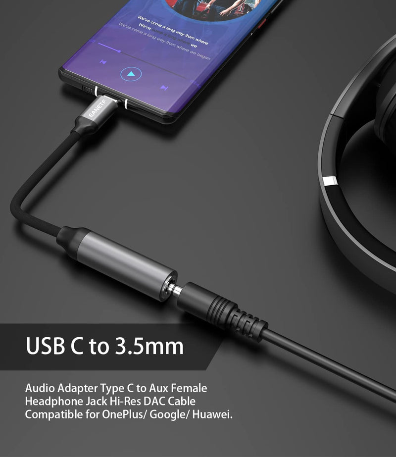 [Australia - AusPower] - Eanetf USB C to 3.5mm Audio Adapter Type C Female Headphone Jack Adapter Hi-Res DAC Cable for Samsung S21 Note 20 Ultra S20 FE Sony XZ2 XZ3 Google Pixel 5 4 3XL 