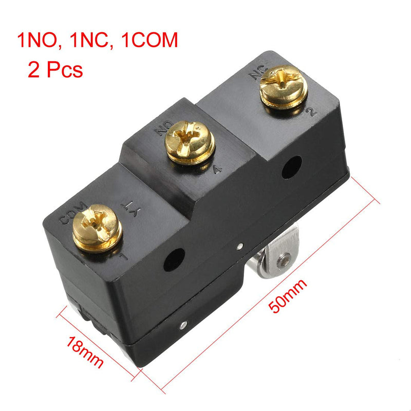 [Australia - AusPower] - uxcell 2PCS Z-15GW22-B 1NO + 1NC Hinge Roller Lever Micro Action Switches 