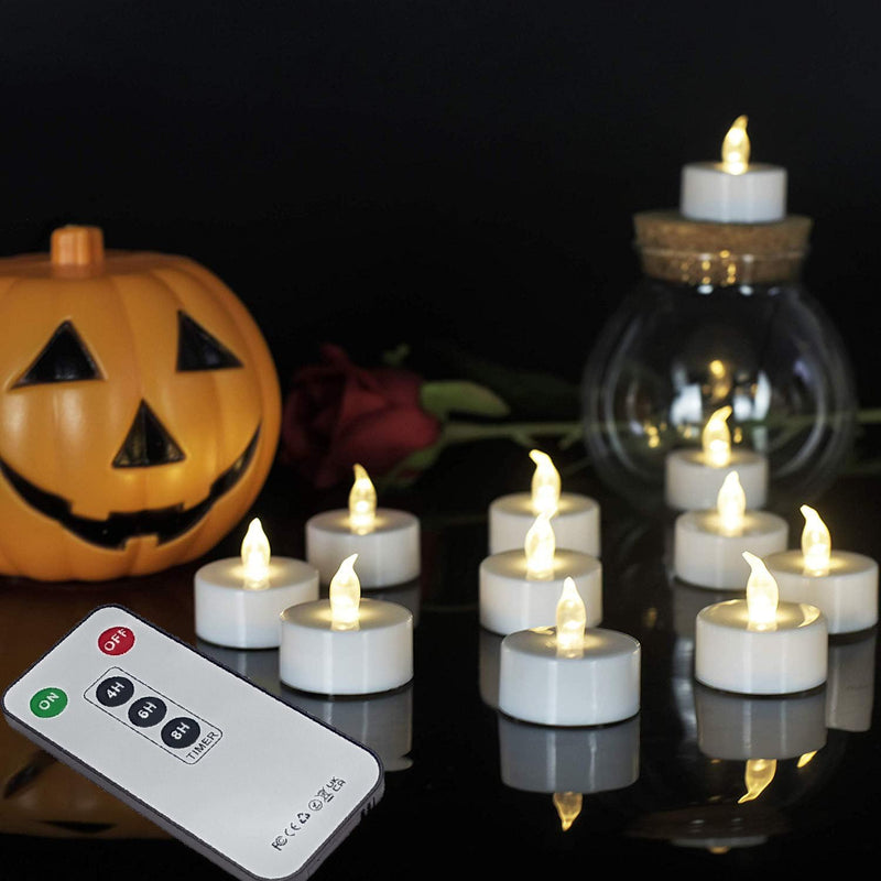 [Australia - AusPower] - Paichi Tea Lights Candles Battery Operated with Remote Control, 12Pcs Flickering Flameless Candle with Timer, Long Lasting 400+ Hours Led Electric Candle for Home Decor, Wedding, Party (WarmWhite) Warm White 
