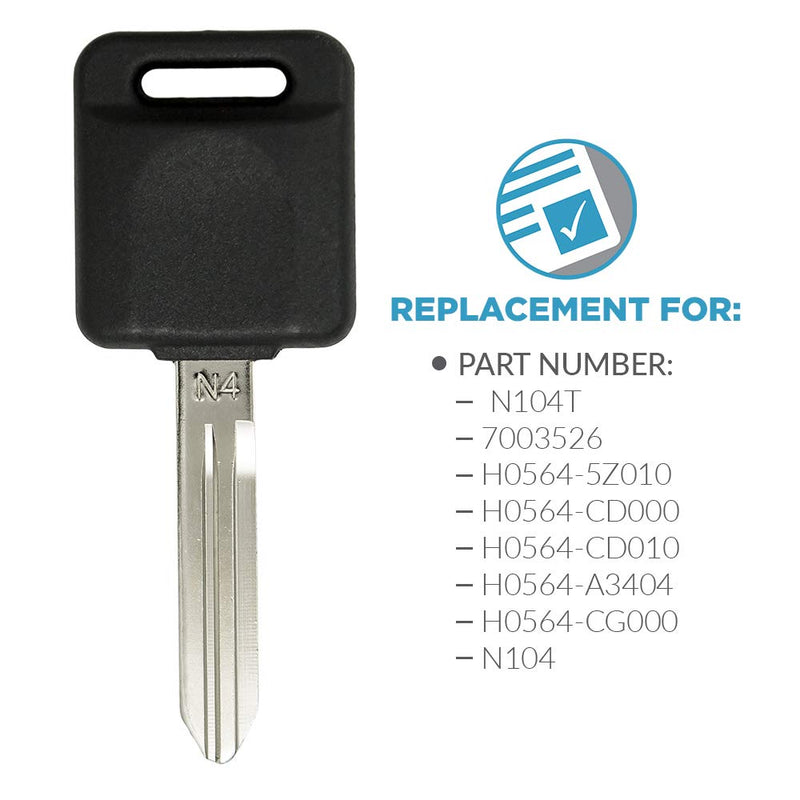 [Australia - AusPower] - Keyless2Go Replacement for New Uncut Transponder Ignition 46 Chip Car Key for Select Maxima Rogue Sentra Altima Vehicles That Use NI04T Key (2 Pack) 