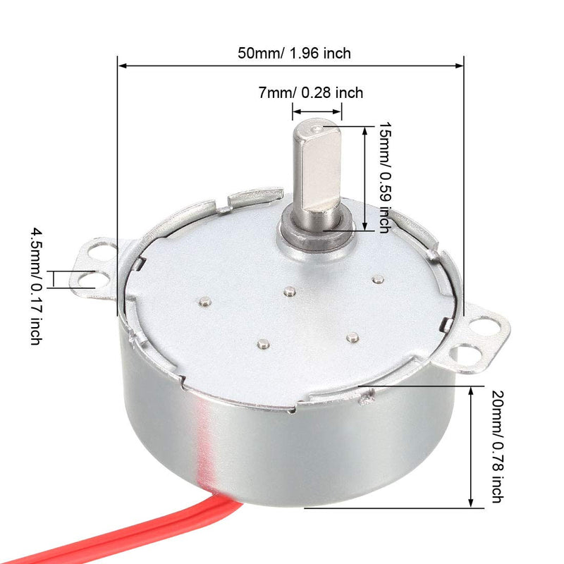 [Australia - AusPower] - uxcell Synchronous Gear Motor AC 12V 0.9-1.1RPM 50-60Hz Electric Motor CCW/CW 4W for Electric Fan 
