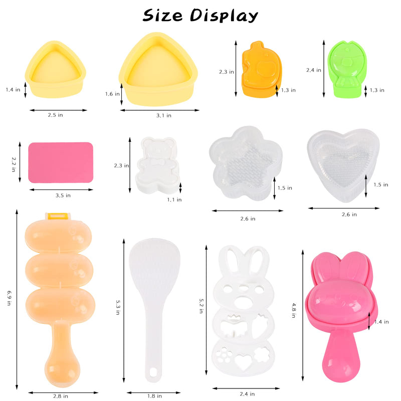 [Australia - AusPower] - 10Pcs Rice Ball Molds, Cartoon Cute Onigiri Mold DIY Sushi Molds, Rice Ball Mould Shaker Sushi Maker Tool, Animal Rice Decorating Mold, Triangle Rice Mold, Sushi Rice Molds for Kids Bento Onigiri Tool 