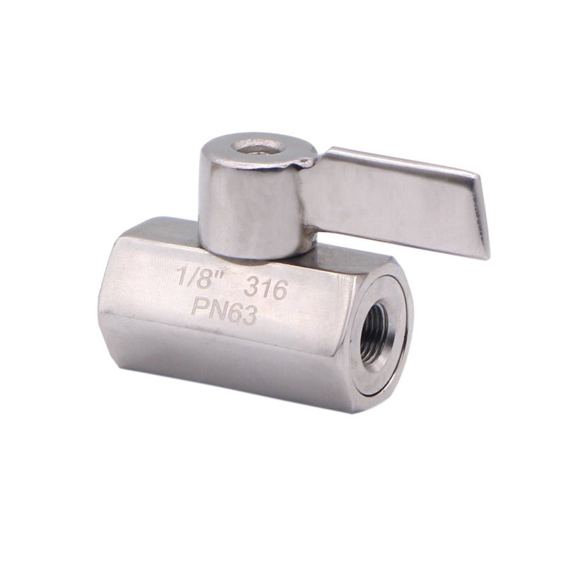 [Australia - AusPower] - DERNORD Stainless Steel Mini Ball Valve 1/8 Inch NPT Thread Female (Pack of 2) Pack of 2 