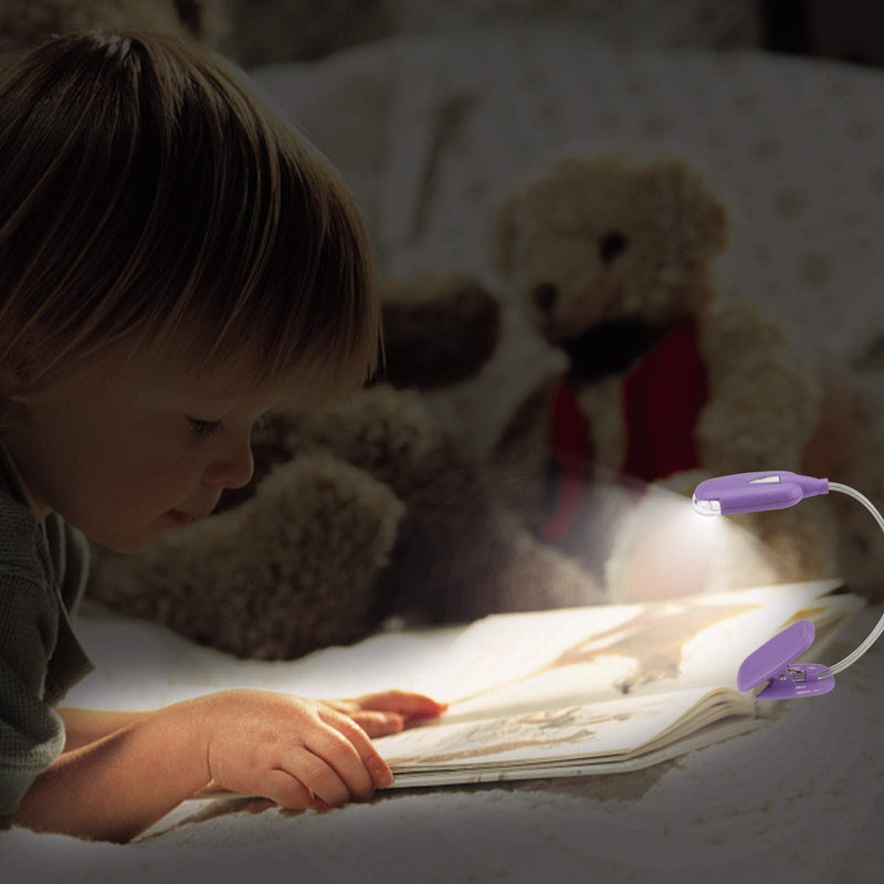 [Australia - AusPower] - BIGMONAT Book Reading Light for Kids 3Pack, Battery(12pcs Included) Operated Small Reading Light in Bed,Clip on Reading Lamp with Brightness Dimmable 