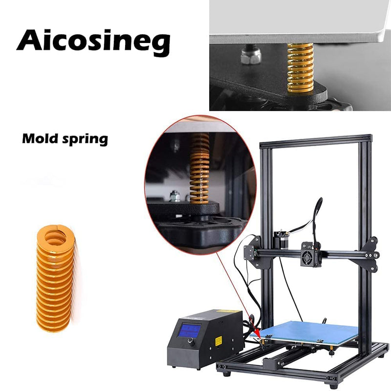 [Australia - AusPower] - Aicosineg 3D Printer Die Spring Compression Spring 0.79" Length x 0.39" OD x 0.2" ID Long Light Load Compression Mould Die Spring for 3D Printer Heatbed Springs Bottom Connect Leveling-Yellow (10 PCS) TF-10-5-20 10pcs 