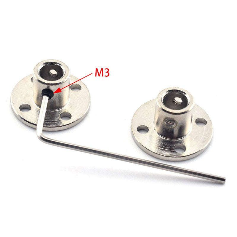 [Australia - AusPower] - SDTC Tech 1/4 inch Flange Shaft Coupling Metal Axis Bearing Fittings Rigid Coupler for Stepper Motor RC Model (2 Pack) 