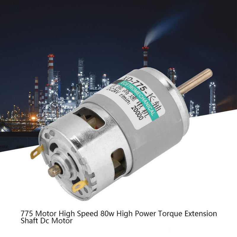 [Australia - AusPower] - DC 24V High Speed 775 Motor High Power Torque Electric Motor Extension Shaft Cylindrical Motor Fan for Electric Drill Cutting Machine(24 V 20000 RPM) 