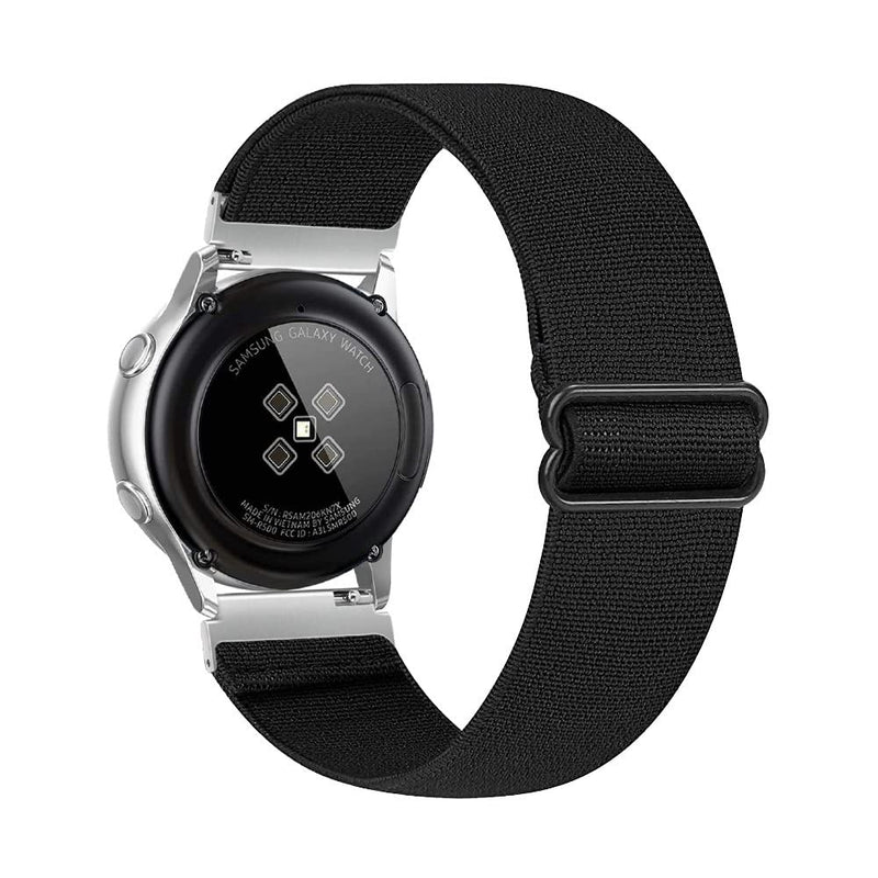 [Australia - AusPower] - BUMOVE 20mm Elastic Armband for Samsung Galaxy Watch 4, Classic 4, 3 41mm, Active 2, Adjustable Sport Workout Women Men Stretchy Arm or Ankle Band Strap Black 