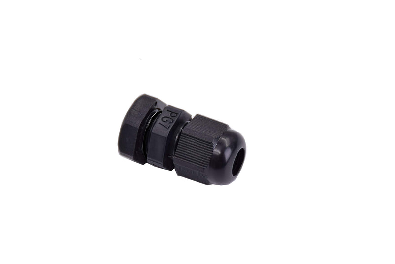 [Australia - AusPower] - 100pcs Waterproof PG7 Cable Gland Connector Black Plastic Adjustable IP68 M12 Thread Cable Gland with Locknut for 3.5-6mm Wire PG7-100pcs 