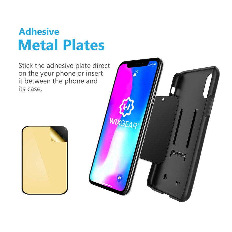 [Australia - AusPower] - Magnetic Phone Car Mount, WixGear Universal Stick On Dashboard Magnetic Car Mount Holder, for Cell Phones and Mini Tablets with Fast Swift-snap Technology, (Rectangle Stronger Design) 