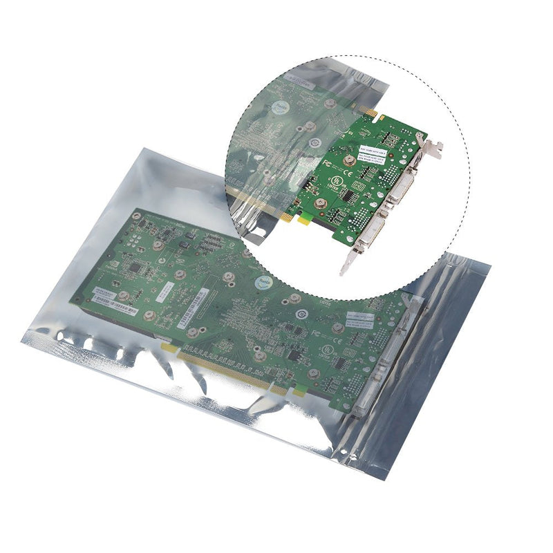 [Australia - AusPower] - HRX Package 100pcs Premium Anti-Static Resealable Bags, 5.9 X 7.9 inches Plastic Static Free Bag for Motherboard SSD HDD Computer Electronic Components 5.9”X7.9” silver-gray 