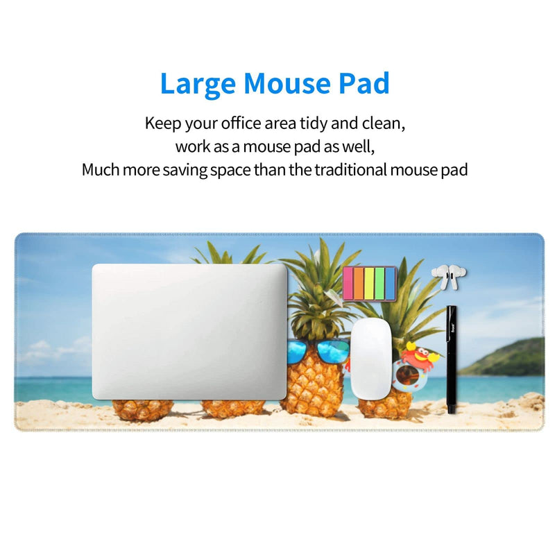 [Australia - AusPower] - Pineapple Mouse Pad Stitched Edge XL Large Mousepad 31.5" X 12" Rubber Base Non Slip Desk Mat for Laptop Pc Computer Gaming Pineapple 