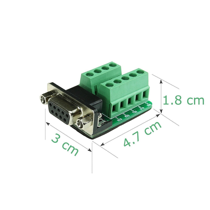 [Australia - AusPower] - Sysly DB9 Male and DB9 Female D-SUB Adapter Plate Connector RS232 Serial to Terminal Board Signal Module 