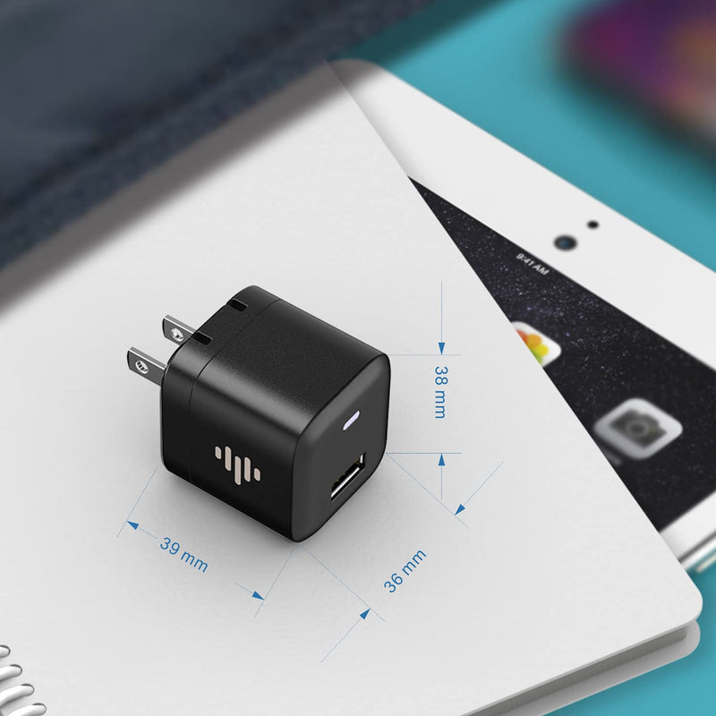 [Australia - AusPower] - iLuv MYPOWER10 Black USB Wall Charger 12 Watt Type-A Fast Charging Foldable Power Adapter; for Apple iPhone 12, iPad Pro, Samsung Galaxy, Google Pixel & Other USB-C Devices 