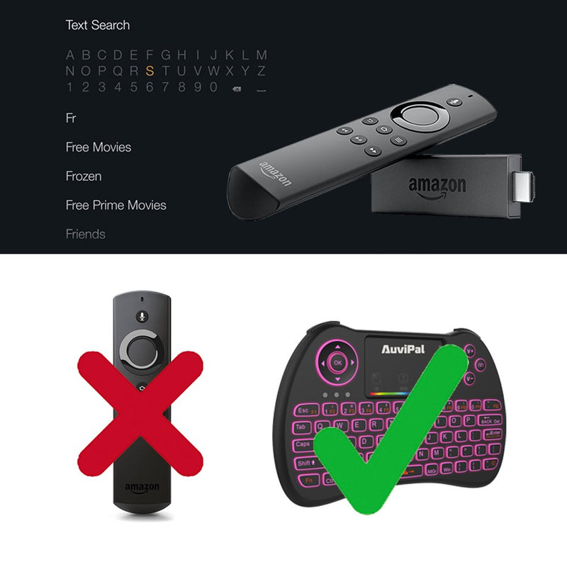 [Australia - AusPower] - AuviPal R9 2.4GHz Mini Wireless Keyboard Mouse Combo for Streaming TV Stick/Android TV Box/PC and More - RGB Backlit Version 