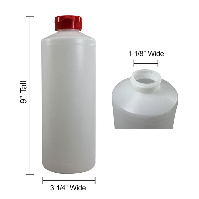[Australia - AusPower] - Pinnacle Mercantile Plastic Condiment Squeeze Bottles Dispensing with Red Flip Top Hinged Cap Large 32 oz Empty Set of 4 
