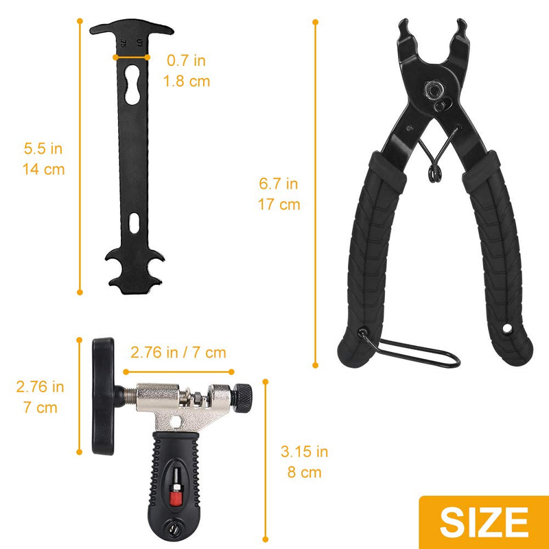 [Australia - AusPower] - WOTOW Bike Chain Repair Tool Kit Set, Cycling Bicycle Chain Breaker Splitter Cutter & Wear Indicator Checker & Master Link Pliers Remover & Reusable Missing Connector for 6/7/8/9/10 Speed Chain 