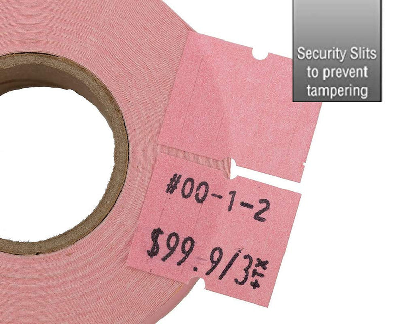 [Australia - AusPower] - Perco 2 Line Pink Labels - 1 Sleeve, 6,000 Blank Pricing Labels for Perco 2 Line Price and Date Guns 