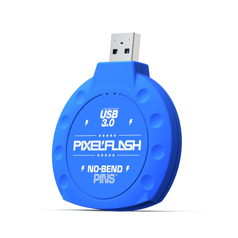 [Australia - AusPower] - PixelFlash No-Bend Pins USB 3 CF Card Reader Tactical SuperSpeed Compact Flash Adapter [American Brand] - Blue Classic 