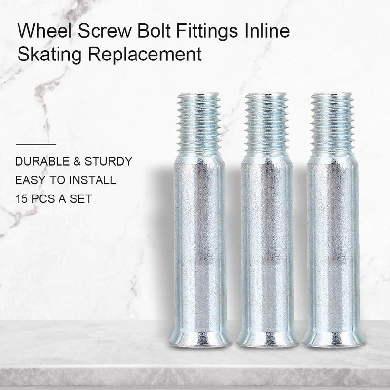 [Australia - AusPower] - VGEBY 15pcs Inline Skate Axle, Wheel Screw Bolt Fittings Inline Skating Replacement 35mm 