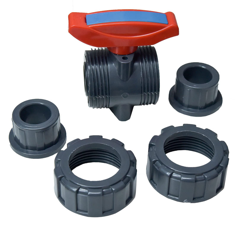 [Australia - AusPower] - FangKingNo 3/4In PVC Double True Union Ball Valve Socket (Slip) with Full Port ,PVC fittings Coupling Pipe connect for water supply and agricultrue water system ASTM F1970 EPDM O-Rings (3/4“) 3/4“ 