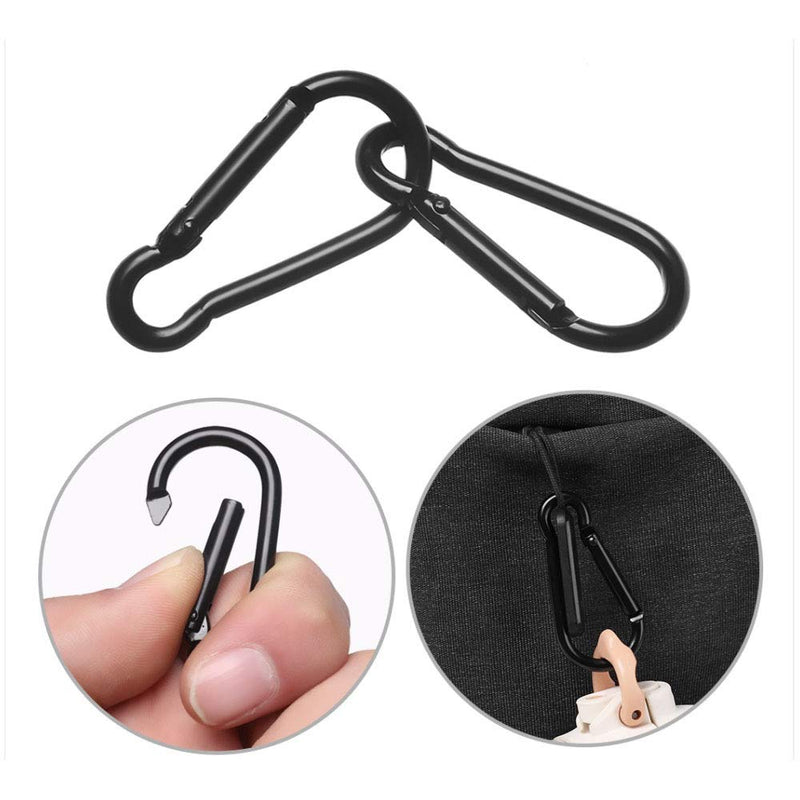 [Australia - AusPower] - Black Carabiner Clip, 3" Heavy Duty Carabiners Clips Hook, Spring Snap Hook Quick Link Buckle Clip for Outdoor Camping Hiking Hammock Swing 2 