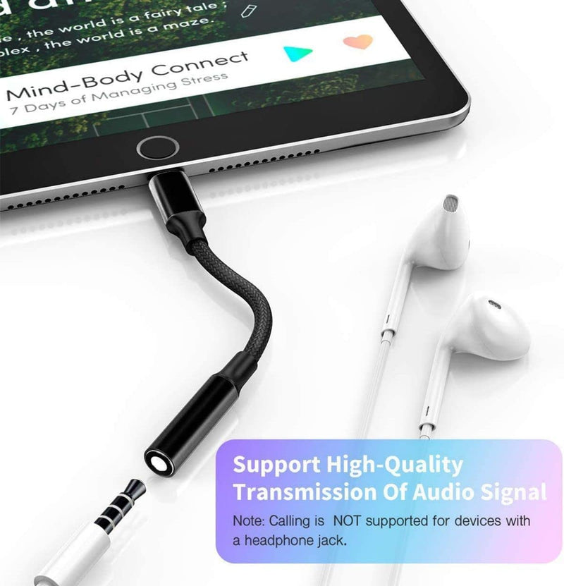 [Australia - AusPower] - 2Pack[Apple MFi Certified] iPhone Headphones Adapter,Lightning to 3.5mm Headphones Jack Adapter Nylon Braided Aux Audio Auxiliary Dongle Cable Connect Compatible iPhone 13/12/12 Pro/11/XS/X/8/7/6 P 