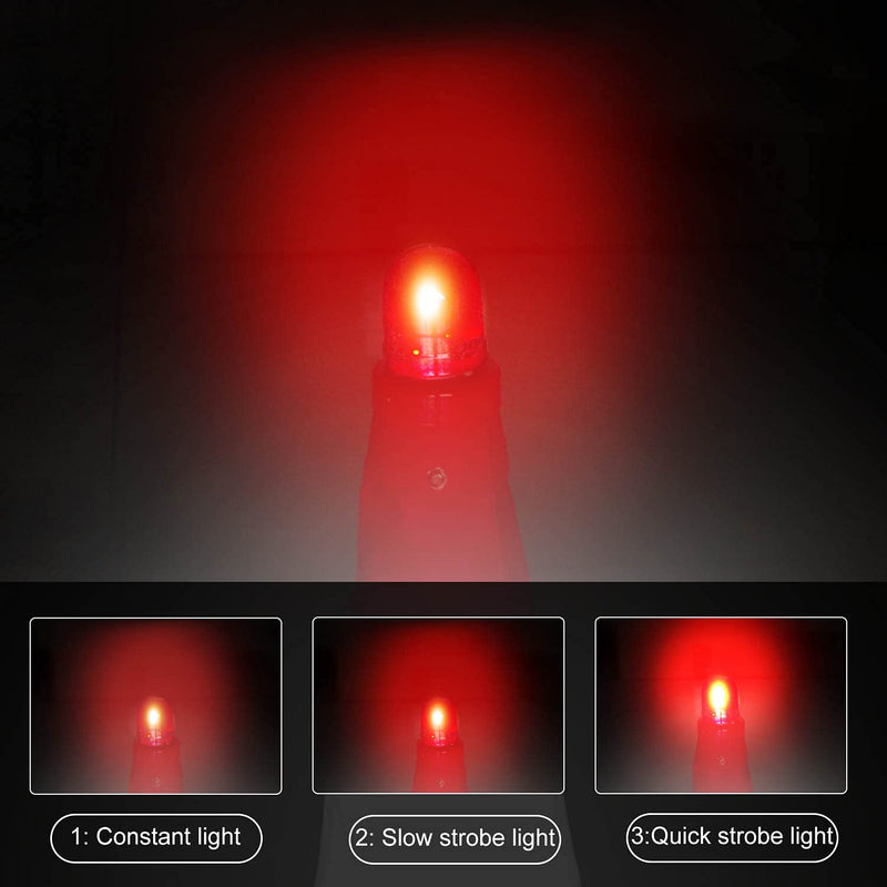 [Australia - AusPower] - [2 Pack] Traffic Cone Flasher Warning LED Light, Roadblock Lamp 360 Degree Visible with 3 Flashing Modes for Collapsible Traffic Safety Cones, Parking, Camping and Emergency 