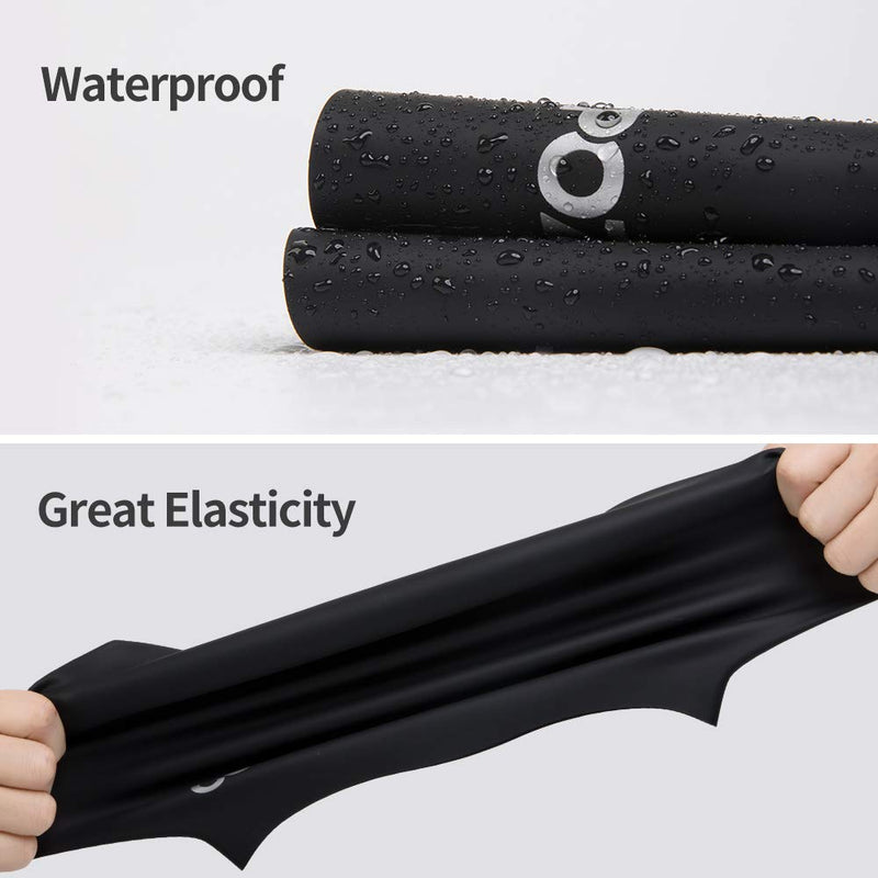 [Australia - AusPower] - COPOZZ Extra Large Swim Cap, Designed for Long Hair Braids Dreadlocks Weaves Hair Extensions Curls & Afros, Silicone Bathing Cap Swimming Hat for Women Men Black 