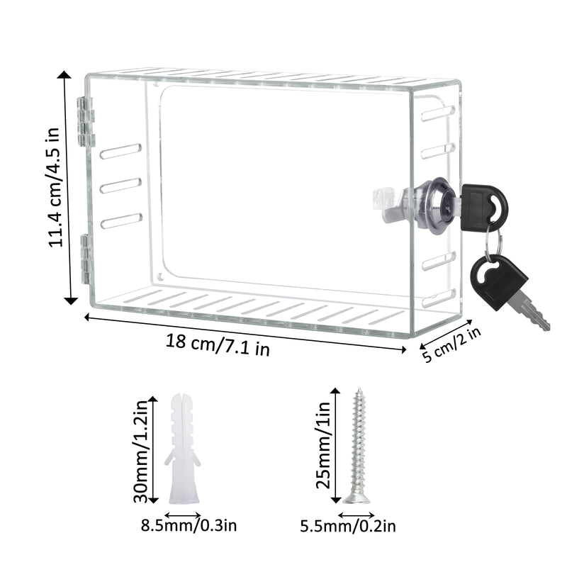 [Australia - AusPower] - Sankoly 2 PCS Large Thermostat Cover with Lock Thermostat Locking Cover Clear Large Thermostat Guard Preventing Tampering/Damage, Fits Thermostats 7" L x 4" W x 2" H or Smaller 