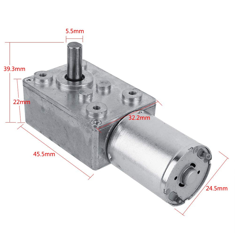 [Australia - AusPower] - DC 12V Gear Box Motor, CW/CCW Reversible High Torque Worm Geared Motor (40RPM) 40RPM 