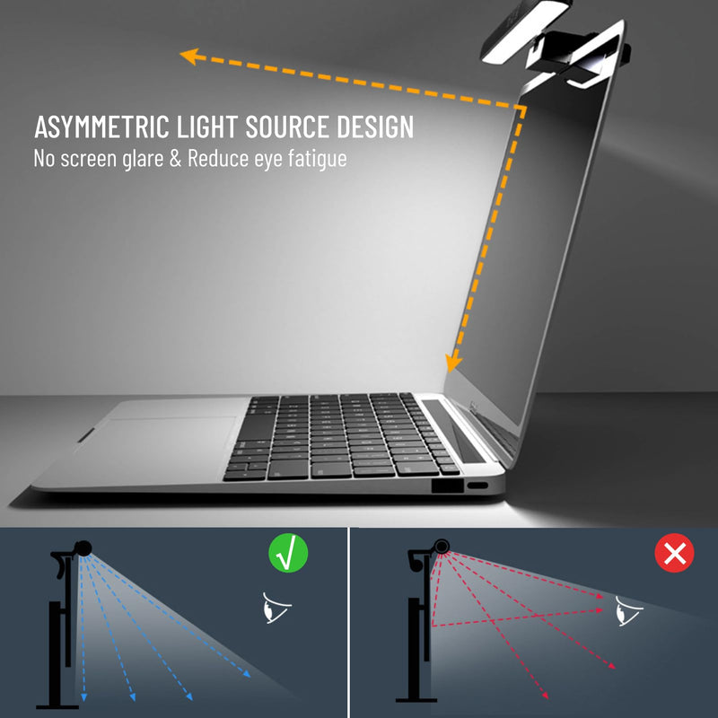 [Australia - AusPower] - Acogedor Laptop Monitor Light Bar, LED Laptop Light Bar for Keyboard, with Stepless Dimming, No Screen Glare, Space Saving, Laptop Light Clip On 
