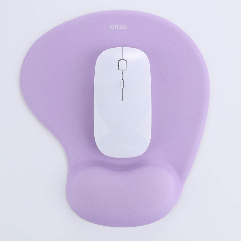 [Australia - AusPower] - Xinidc Ergonomic Computer Mouse Pad with Wrist Rest Support, Pain Relief Mouse Pad with Non-Slip PU Base for Home Office Working Studying (Purple) Purple 