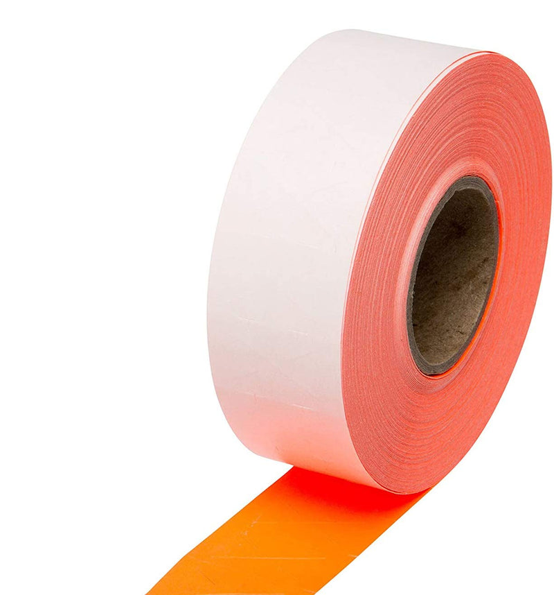 [Australia - AusPower] - Veltec 2212 Fluorescent Red Pricing Labels for Garvey and Contact 22-6, 22-7, 22-8 Price Gun/Labelers, Free Ink Roller – 9 Rolls, 11,000 Labels with Security Slits 