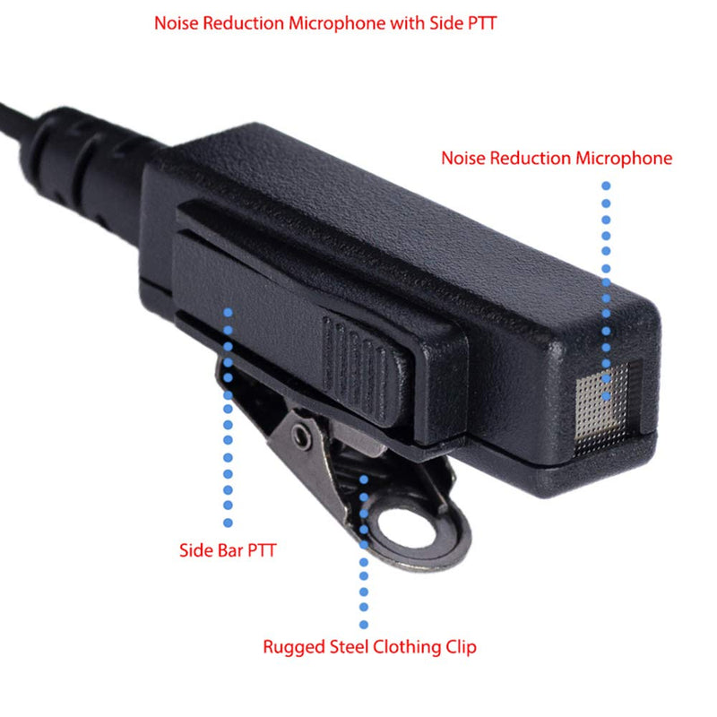 [Australia - AusPower] - Klykon 2 Wire Surveillance Security Acoustic Tube Eeapiece Headset with PTT Mic for Motorola XPR3300e XPR3500 XPR3500e XPR3000 XPR3300 Walkie Talkie 2 Way Radio(2 Pack) 