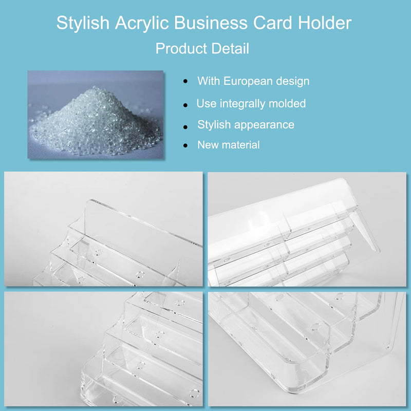 [Australia - AusPower] - Gowall Business Card Holder, 8 Pocket Acrylic Business Card Holder for Desk Clear Business Card Stand Desktop Business Card Holders Plastic Business Card Display for Exhibition, Home and Office 1 