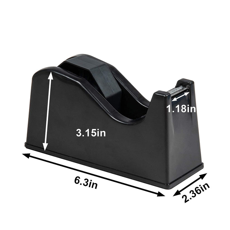 [Australia - AusPower] - IHOMECOOKER Desktop Tape Dispenser Adhesive Roll Holder (Fits 1" & 3" Core) with Weighted Nonskid Base Black 